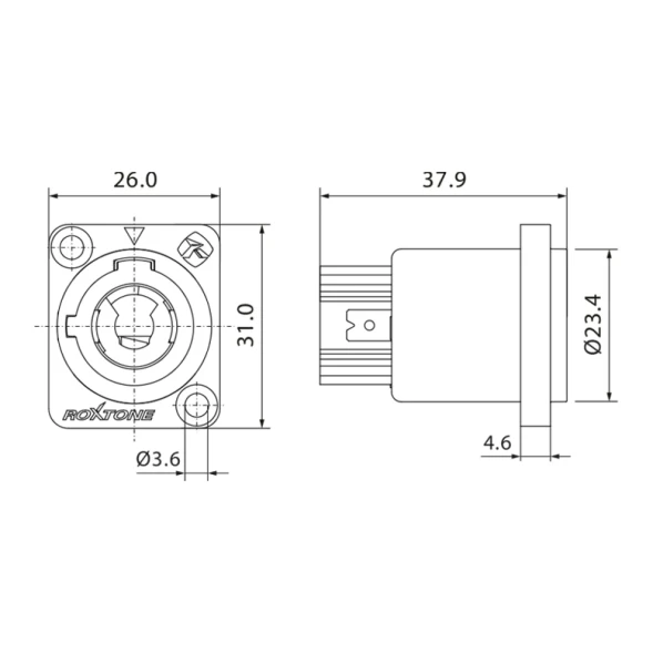 ROXTONE RAC3MPO Grey — разъём