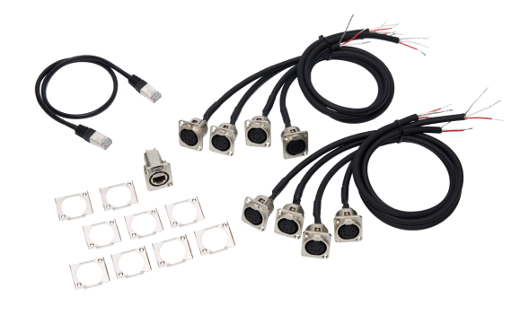 MA Lighting Adapter cable set for grandMA3 8Port Node DIN-Rail / DMX via XLR 5pin (8x cable DMX/XLR5 (length 0.5m) / 1x cable RJ45 / 1x built-in socket