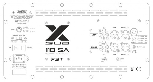FBT X-SUB 118SA — активный сабвуфер