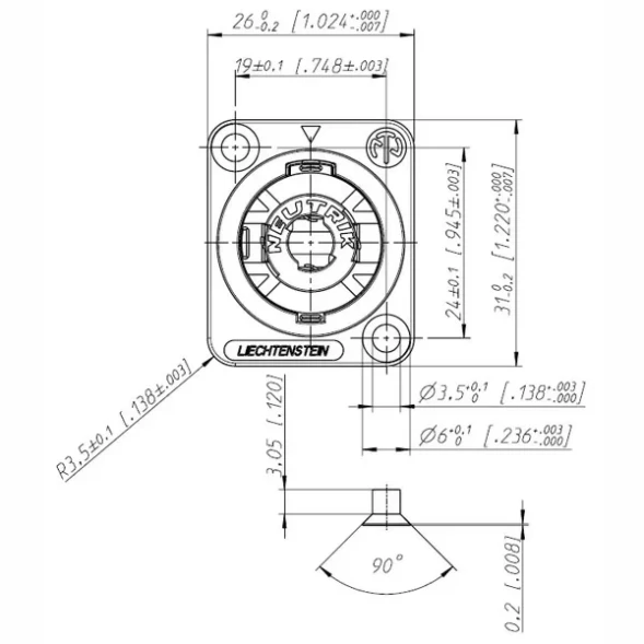 NEUTRIK NL4MP - — разъём